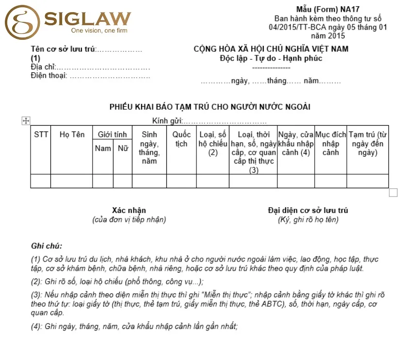 Đăng ký tạm trú bằng phiếu tạm trú