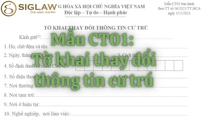 Mẫu đăng ký tạm trú mới nhất (Mẫu CT01)