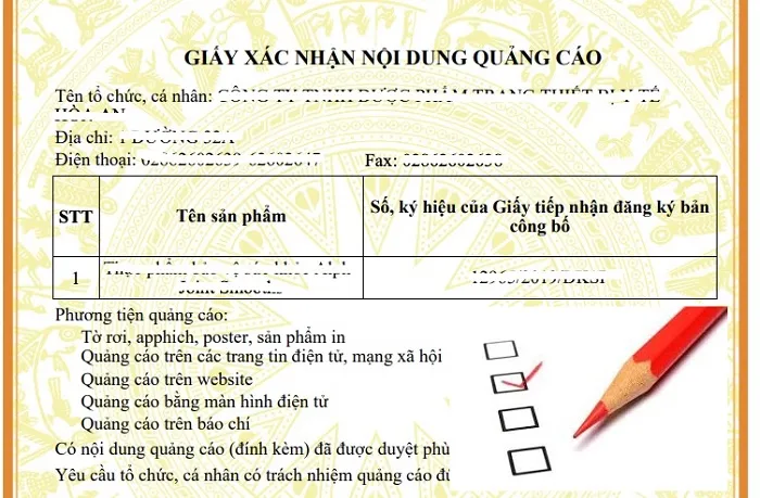 Trường hợp phải xin giấy xác nhận nội dung quảng cáo