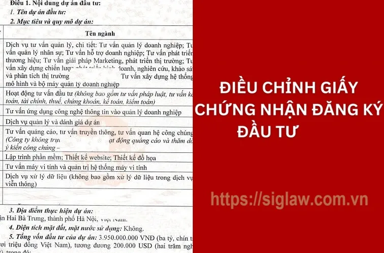 Điều chỉnh Giấy chứng nhận đăng ký đầu tư tại Bắc Ninh