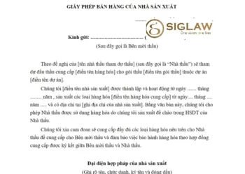 Giấy phép bán hàng