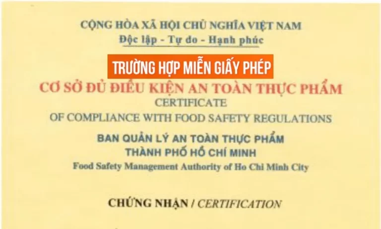 Miễn Giấy phép VSATTP: 11 Trường hợp & Điều kiện đảm bảo