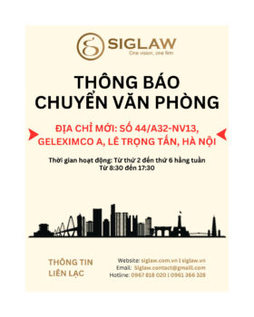 Thông báo chuyển văn phòng Công ty luật Siglaw