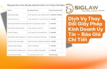 Bảng Giá Dịch Vụ Thay Đổi Giấy Phép Kinh Doanh Mới Nhất 2026
