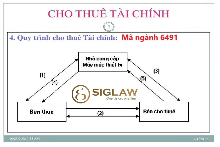 Mã ngành 6491: Hoạt động cho thuê tài chính