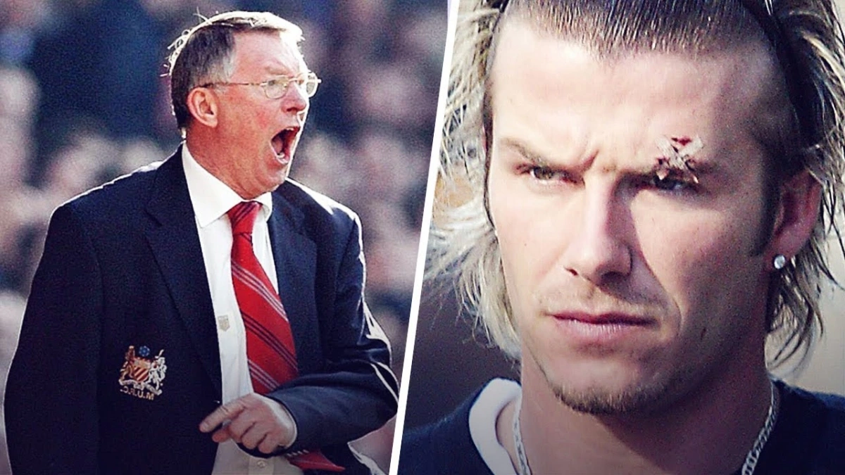 manchester united va sir alex ferguson 2 HLV Sir Alex Ferguson đã đá một chiếc giày bay trúng mặt Beckham