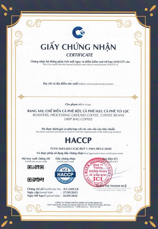 chung nhan haccp Chứng nhận HACCP